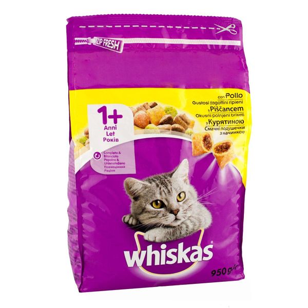 Whiskas Сухой корм для кошек с курице, 900 г 259002 фото