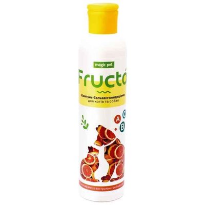 Шампунь бальзам кондиціонер Fructa з екстрактом грейпфрута для собак та котів 220 мл в-9019 фото