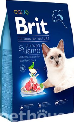 Сухий корм "Brit Premium by Nature Cat Sterilized Lamb" з ягням для стерелізованих котів, 800гр 171855 фото