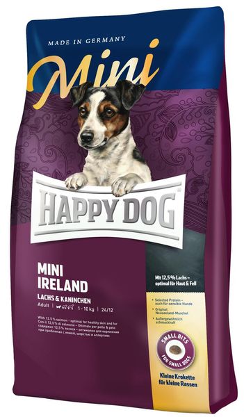 Happy Dog Mini Irland корм для собак дрібних порід вагою до 10 кг (лосось і кролик), 4 кг 60111 фото