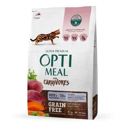 Беззерновий сухий корм Optimeal качкою та овочами для дорослих котів 4 кг 60052 фото
