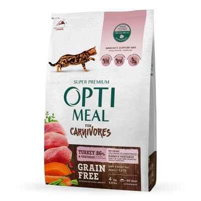 Беззерновий сухий корм Optimeal з індичкою та овочами для дорослих котів 4 кг 60054 фото