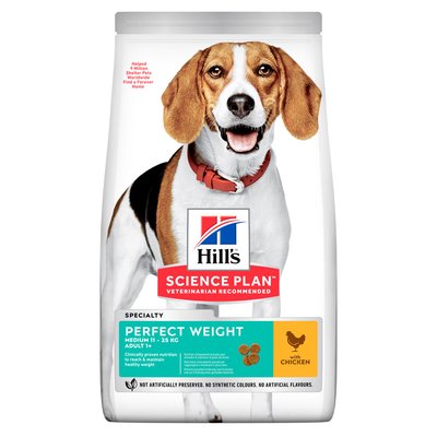Hill's Science Plan Perfect Weight Adult Medium Сухий корм для собак середніх порід схильних до ожиріння, 2 кг 604296 фото