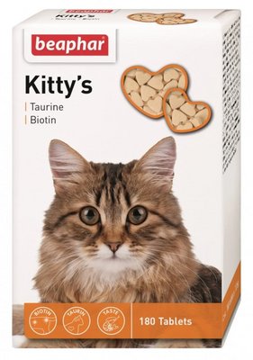 Вітаміни Beaphar для котів Kitty's таурин+біотин, таблетки №180 2513 фото