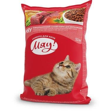 Сухий корм Meow для дорослих кішок з карасем 1 кг (на розвес) 905332 фото