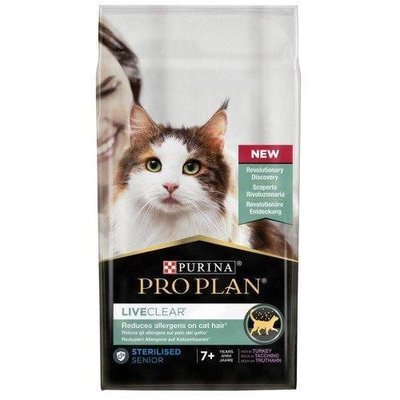 Сухий корм для котів віком від 7 років Purina Pro Plan Live Clear Sterilised Senior 7 з індичкою 1.4 кг п100076 фото