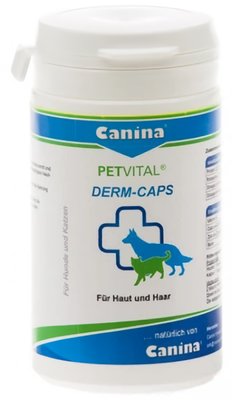 Добавка Canina Petvital Dеrm-Caps для вовни собак та кішок, 100 таблеток canina702121 фото