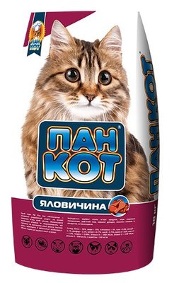 Корм для кішок Пан Кіт сухий яловичина 10кг 901017 фото