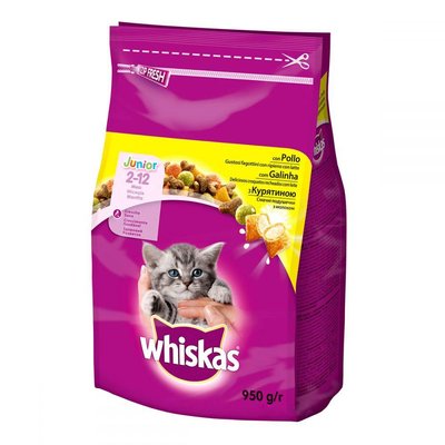 Whiskas Junior подушечки з кремовою начинкою для кошенят (з куркою) / 300 гр 901828 фото