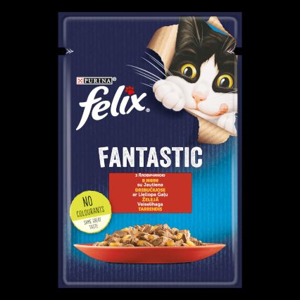 Felix Fantastic Консерви для кішок з яловичиною в желе 85 г Purina 072626 фото