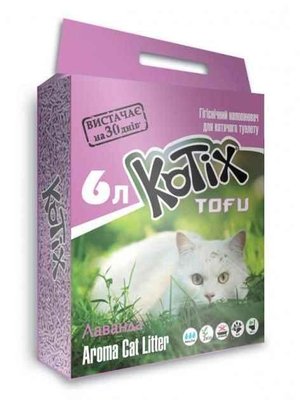 Наповнювач соєвий Kotix Tofu Lavender 2.55кг (6л) з ароматом лаванди для туалету 28019 фото
