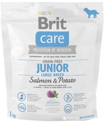 Сухий корм для цуценят гігантських порід Brit Care GF Junior Large Breed Salmon & Potato 1 кг 132723/0115 фото