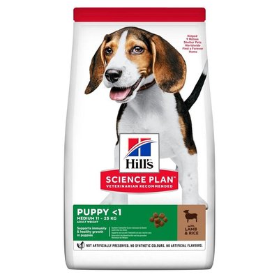 Сухий корм для цуценят середніх порід hill's Science Plan Puppy Medium з ягням і рисом, 2.5 кг 604270 фото