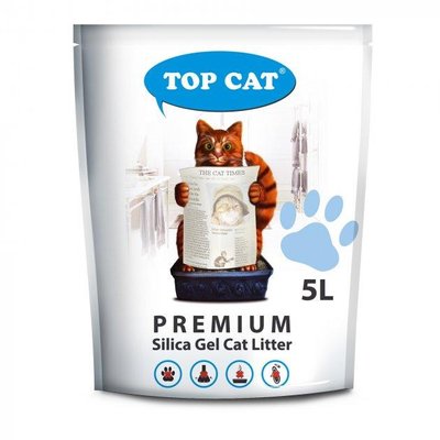 Силикагелевый наповнювач TOP CAT Premium 5 літрів для котячого туалету 28067 фото