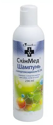 "СкинМед ScinMed" - шампунь з хлоргексідином 0.5% для собак і кішок 236 мл К311523 фото