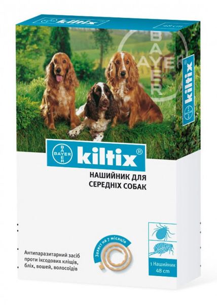 Килтикс нашийник від бліх та кліщів для середніх порід собак 48 см BAYER 8005 фото