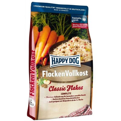 Happy Dog Flocken Vollkost корм у вигляді пластівців для цуценят та собак з чутливим травленням, 1 кг В2167 фото