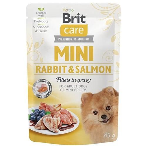 Вологий корм Brit Care Mini pouch для собак філе кролика і лосося в соусі 85 г 100913/100218/4432 фото